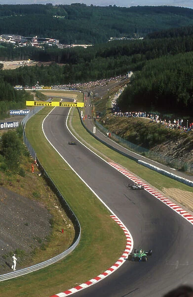 1991 Belgian Grand Prix. Spa-Francorchamps, Belgium. 23-25 August 1991. A view looking down towards Pouhon on the Spa-Francorchamps circuit, situated amongst the hills of the Ardennes Forest. Ref-91 BEL 34. World Copyright - LAT Photographic