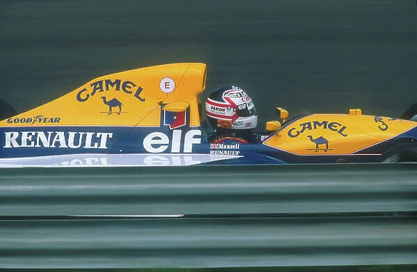 1991 Hungarian Grand Prix. Hungaroring, Hungary. 9-11 August 1991. Nigel Mansell (Williams FW14 Renault) 2nd position. Ref-91 HUN 06. World Copyright - LAT Photographic