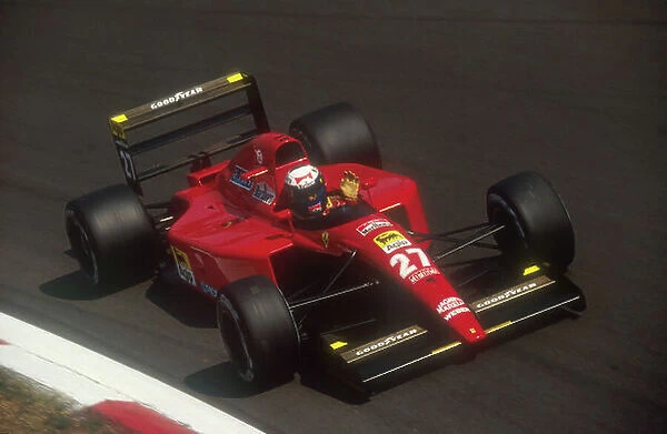 1991 Italian Grand Prix. Monza, Italy. 6-8 September 1991. Alain Prost (Ferrari 643) 3rd position at Parabolica. Ref-91 ITA 07. World Copyright - LAT Photographic