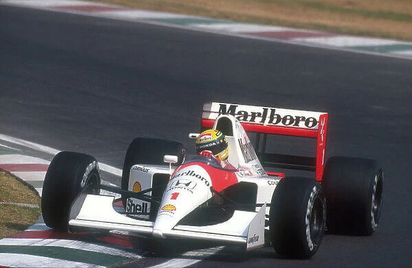 1991 Mexican Grand Prix. Mexico City, Mexico. 14-16 June 1991. Ayrton Senna (McLaren MP4 / 6 Honda) 3rd position. Ref-91 MEX 15. World Copyright - LAT Photographic