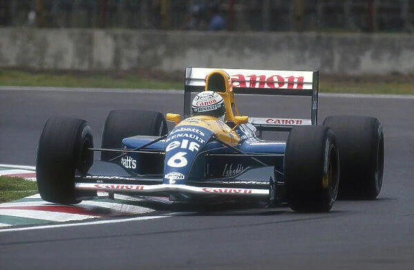 1991 Mexican Grand Prix. Mexico City, Mexico. 14-16 June 1991. Riccardo Patrese (Williams FW14 Renault) 1st position. Ref-91 MEX 13. World Copyright - LAT Photographic