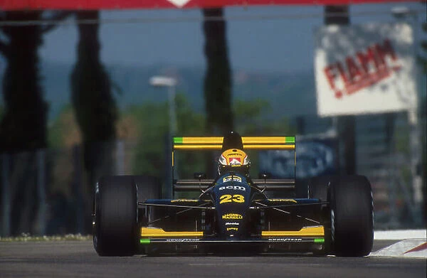 1991 San Marino Grand Prix. Imola, Italy. 26-28 April 1991. Pierluigi Martini (Minardi M191 Ferrari) 4th position. Ref-91 SM 07. World Copyright - LAT Photographic