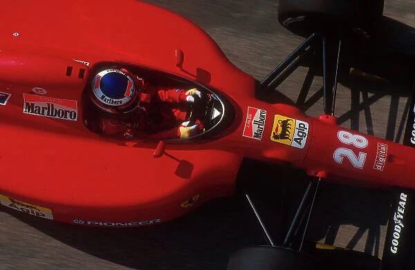 1991 San Marino Grand Prix. Imola, Italy. 26-28 April 1991. Jean Alesi (Ferrari 642). He exited the race when he spun off the track while challenging Modena on lap 3. Ref-91 SM 04. World Copyright - LAT Photographic