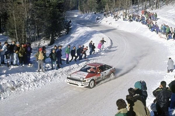 1991 World Rally Championship. Monte Carlo Rally, Monaco. 24-30 January 1991. Carlos Sainz  /  Luis Moya (Toyota Celica GT-4), 1st position. World Copyright: LAT Photographic Ref: 35mm transparency 91RALLY17