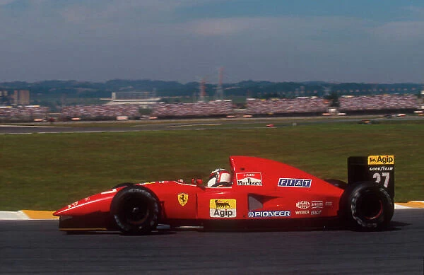 1992 Brazilian Grand Prix. Interlagos, Sao Paulo, Brazil. 3-5 April 1992. Jean Alesi (Ferrari F92A) 4th position. Ref-92 BRA 11. World Copyright - LAT Photographic