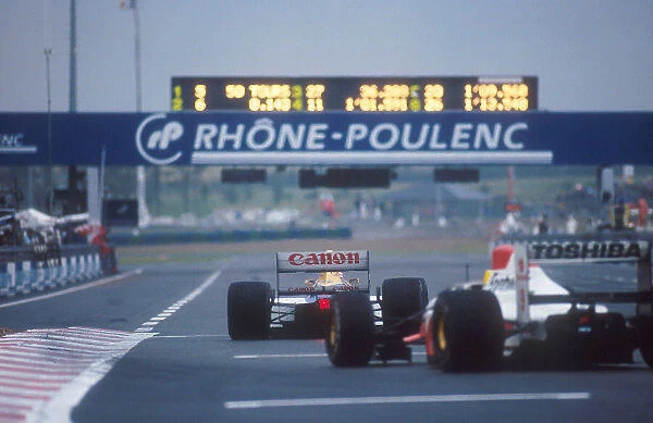 1992 French Grand Prix. Magny-Cours, France. 3-5 June 1992. Nigel Mansell (Williams FW14B Renault) 1st position. Ref-92 FRA 15. World Copyright - LAT Photographic