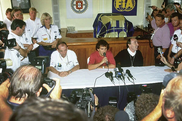 1992 Portuguese Grand Prix. Estoril, Portugal. 25-27 September 1992. Alain Prost annouches his return to F1 with the Williams Renault team for 1993 season