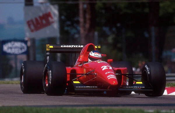1992 San Marino Grand Prix. Imola, Italy. 15-17 May 1992. Jean Alesi (Ferrari F92A). He exited the race after a coming together with Berger which sent them both into the gravel. Ref-92 SM 01. World Copyright - LAT Photographic