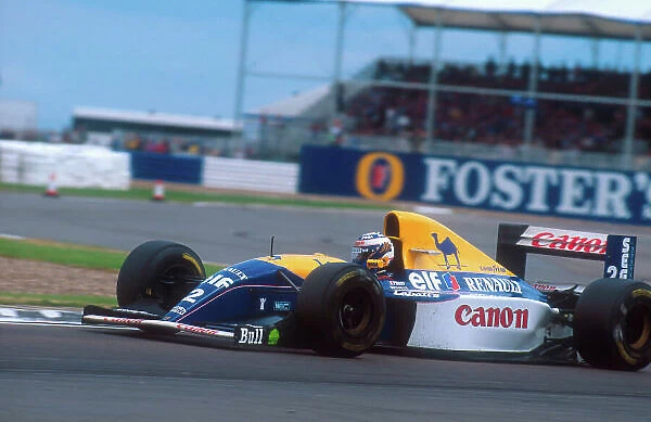 1993 British Grand Prix. Silverstone, England. 9-11 July 1993. Alain Prost (Williams FW15C Renault) 1st position. Ref-93 GB 06. World Copyright - LAT Photographic