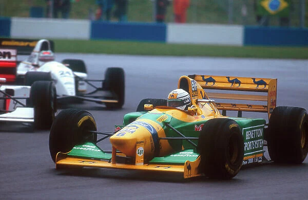 1993 European Grand Prix. Donington Park, England. 9-11 April 1993. Riccardo Patrese (Benetton B193B Ford) 5th position. Ref-93 EUR 47. World Copyright - LAT Photographic