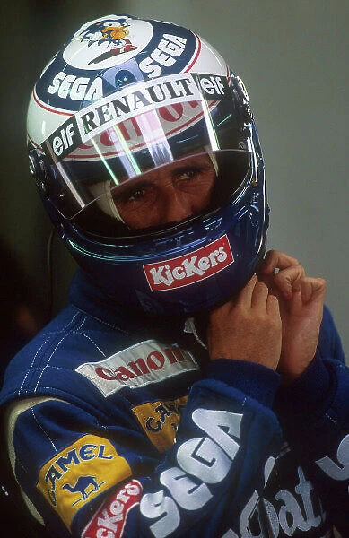 1993 Portuguese Grand Prix. Estoril, Portugal. 24-26 September 1993. Alain Prost (Williams Renault) 2nd position in the race and winner of the Drivers World Championship. Ref-93 POR 17. World Copyright - LAT Photographic