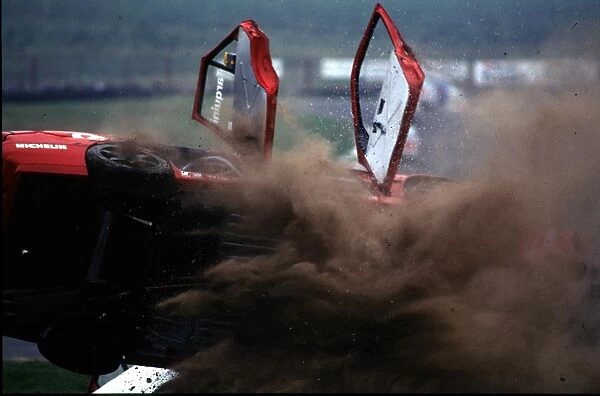 1994 Knockhill BTCC race: Gabriele Tarquini rolls. Picture 5 in a sequence of 6