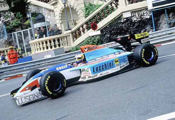 1994 Monaco Grand Prix. Monte Carlo, Monaco. 12-15 May 1994. Michele Alboreto (Minardi M193B Ford) 6th position, at Loews Hairpin. Ref-94 MON 84. World Copyright - LAT Photographic