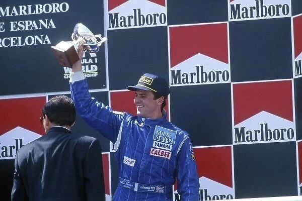 1994 Spanish Grand Prix. Catalunya, Barcelona, Spain. 27th - 29th May 1994. Mark Blundell (Tyrrell Yamaha 022) 3rd position, podium. World Copyright: LAT Photographic. ref: 35mm Colour Transparency