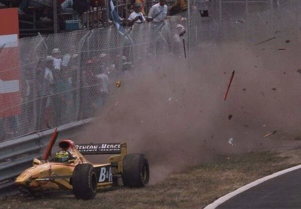 1997 CANADIAN GP. Ralf Schumacher crashes heavily. Photo: LAT