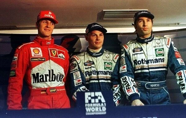 1997 EUROPEAN GP. 3 Pole positon men. Jacques Villeneuve, Micheal Schumacher