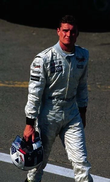 1997 HUNAGARIAN GP. David Coulthard retires at the Hungaroring. Photo: LAT  /  Tee