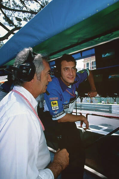 1999 Monaco Grand Prix, Monte Carlo, Monaco. 13th - 16th May 1999. Rd 4. Benetton Team Manager, Rocco Benetton, with Flavio Briatore, portrait. World Copyright: Steven Tee / LAT Photographic. Ref: 99 RoccoB 09