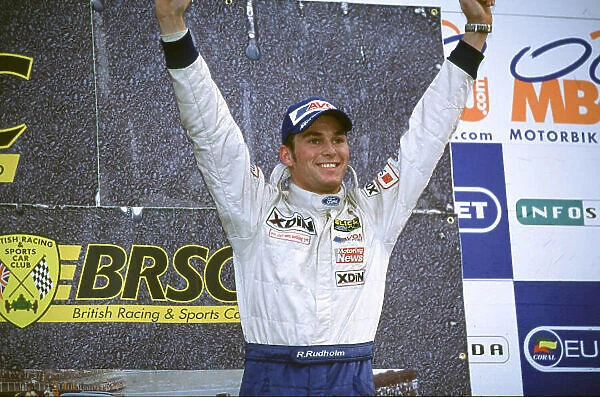 2000 Formula Ford Festival. Brands Hatch, Great Britain. 21st - 22nd October 2000. Robin Rudholm (Menu Motorsport Van Diemen RF00), 3rd position, podium, portrait. World Copyright: Jeff Bloxham  /  LAT Photographic