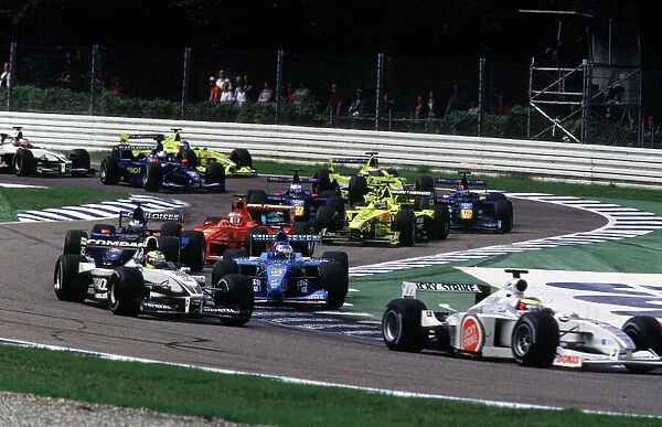 2000 German Grand Prix: Ricardo Zonta is followed through the chicane by Ralf Schumacher, Nick Heidfeld, Rubens Barrichello, Heinz-Harald Frentzen