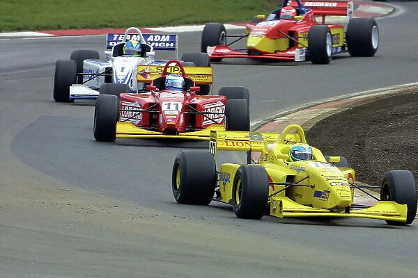 2001 European F3000 Championship Nurburgring, Germany. 16th September 2001. Felipe Massa (Draco Racing) leads Massimiliano Busnelli (Great Wall Racing) and Vitor Meira (ADM Motorsport)