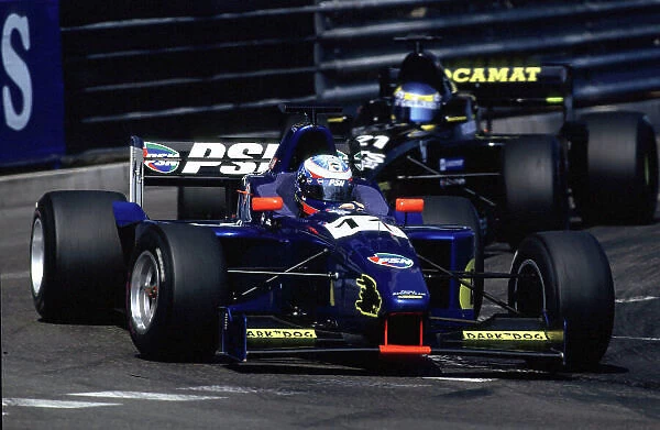 2001 F3000 Championship Monte Carlo, Monaco. 26th May 2001 Stephane Sarrazin (Prost Junior) leads Sebastien Bourdais (DAMS) as they battle for 3rd and 4th position. World Copyright: Charles Coates  /  LAT Photographic ref: 35mm Image A17