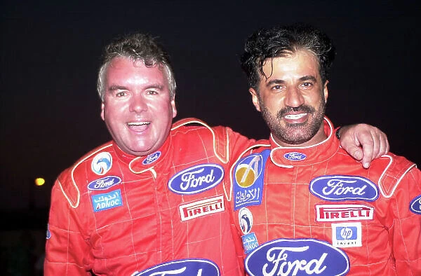 2001 FIA Middle East Rally Championship. Marlboro Rally of Lebanon, Beirut, June 29 - July 1, 2001. Ronan Morgan, starting his last official rally, with Mohammed Ben Sulayem in Beirut. Photo: Ralph Hardwick
