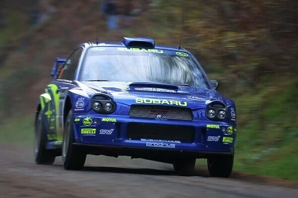 2001 FIA World Rally Championship. Rally Of Great Britain. Cardiff, Wales. November 22-25th. Markko Martin, Subaru Impreza WRC. Stage One. Photo: Paul Dowker / LAT Photographic. World LAT Photographic. 8.9mb DIgital File Only