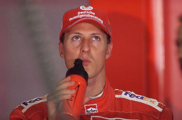 2001 German Grand Prix - Practice Hockenheim, Germany. 27th July 2001. Michael Schumacher, Ferrari F2001, portrait. World Copyright: Steve Etherington / LAT Photographic. ref: 17.5mb Digital Image
