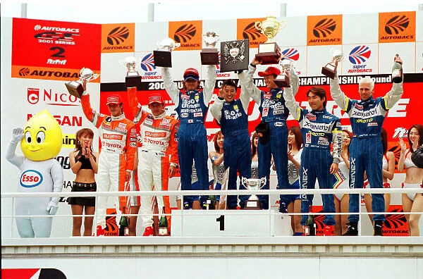 2001 Japanese GT Championship. Fuji, Japan. 6th May 2001. Round 2 GT 500 Podium