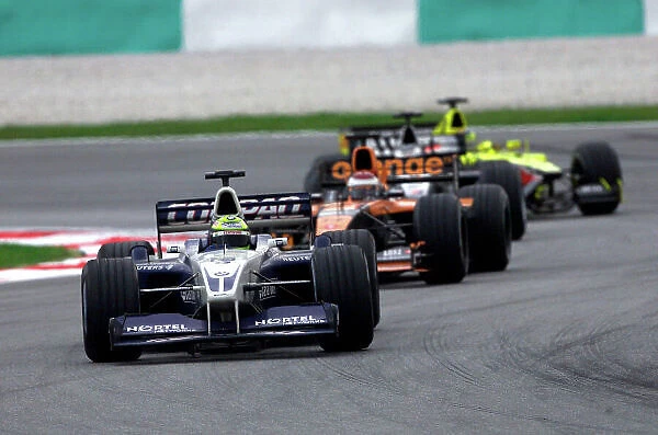 2001 Malaysian Grand Prix- Race. Sepang, Kuala Lumpur, Malaysia. 16th - 18th March 2001. Ralf Schumacher, BMW Williams, Jos Verstappen, Arrows Mika Hakkinen, McLaren Mercedes and Jarno Trulli