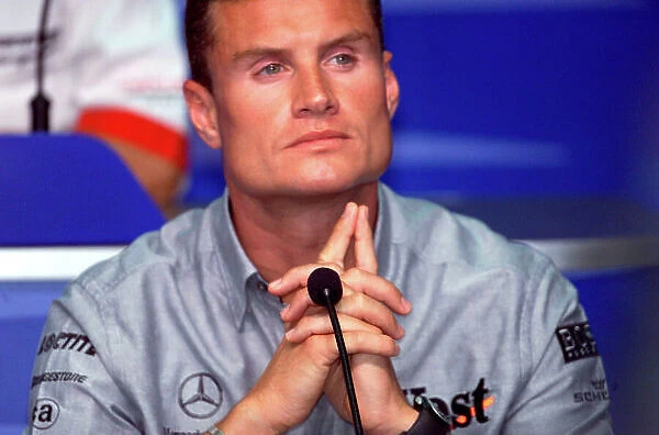 2001 Malaysian Grand Prix Sepang International Circuit, Malaysia. 15th March 2001. David Coulthard, McLaren Mercedes - portrait. Thursday press conference. World Copyright - Steve Etherington  /  LAT Photographic. ref: 18mb Digital Image
