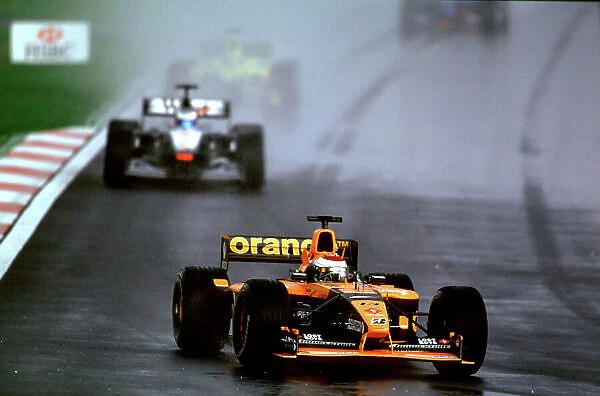 2001 Malaysian Grand Prix Sepang, Kuala Lumpur, Malaysia. 16th - 18th March 2001 Jos Verstappen, Arrows , leads Mika Hakkinen, West McLaren Mercedes and Heinz-Harald Frentzen, Jordan Honda