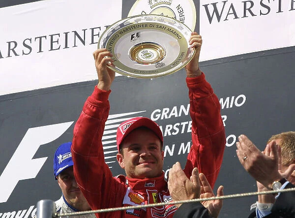 2001 San Marino Grand Prix - Race Imola, Italy. 15th April 2001. podium - Rubens Barrichello, Ferrari - 3rd. World Copyright: Steve Etherington / LAT Photographic ref: 9 mb digital image