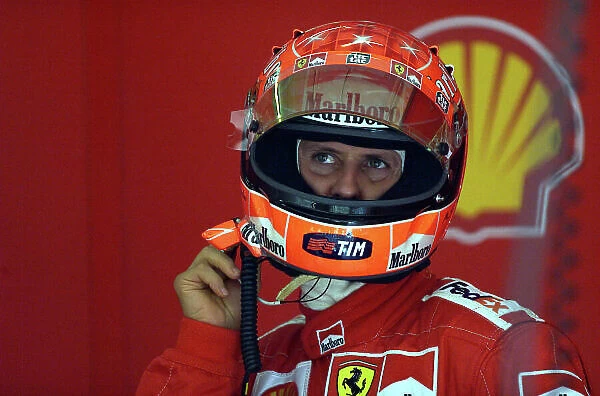 2001 Spanish Grand Prix - Qualifying. Barcelona, Spain. 28th April 2001. Michael Schumacher, Ferrari F2001, - portrait. World Copyright: Steve Etherington / LAT Photographic ref: 18 mb Digital Image