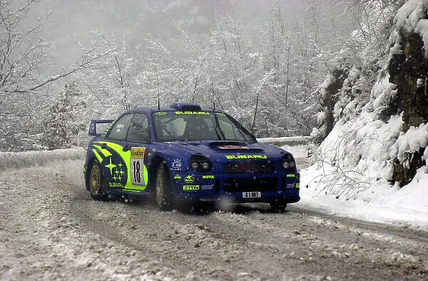 2001 World Rally Championship. Monte Carlo Rally, Monaco. 18th -21st January 2001. Rd 1. Petter Solberg during the snowy shakedown. World Copyright: Ralph Hardwick /  LAT Photographic. Ref: Solberg1