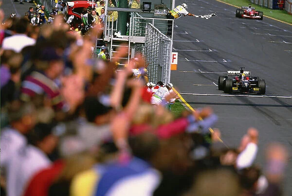 2002 Australian Grand Prix Melbourne Park, Australia. 1st - 3rd March 2002. Mark Webber, KL Minardi Asiatech PS02, takes 5th position in his maiden grand prix, alson home soil. Photo: Steven Tee / LAT Photographic ref: 35mm Image A44