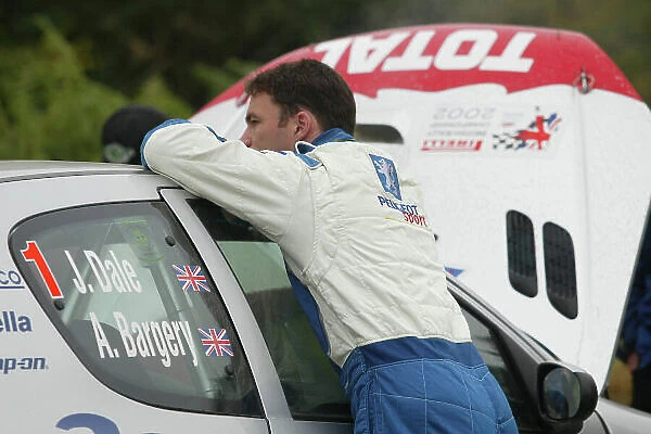 2002 British Rally Championshio Trackrod Rally, England. 28th - 29th September 2002. Justin Dale / Andrew Bargery (Peugeot 206), after retiring from the rally. World copyright: Jacob Ebrey / LAT Photographic ref: Digital Image Only