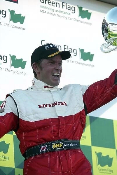 2002 British Touring Car Championship Donington Park, England. 20-22th September 2002. Alan Morrison shouts with joy as he gains his maiden win Photo: Paul Dowker / LAT Photographic World LAT PHOTOGRAPHIC 11.8MB Digital File Only