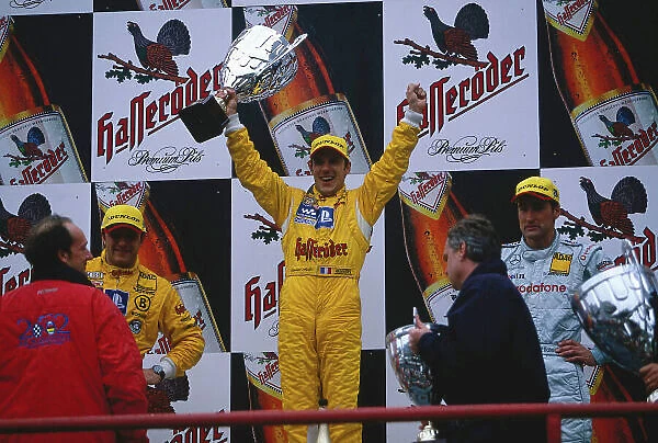 2002 DTM Championship, Zolder, Belgium. Rd 2, 4th-5th May 2002. Aiello wins from Abt and Schneider. Podium. World Copyright: Lawrence / LAT Photographic