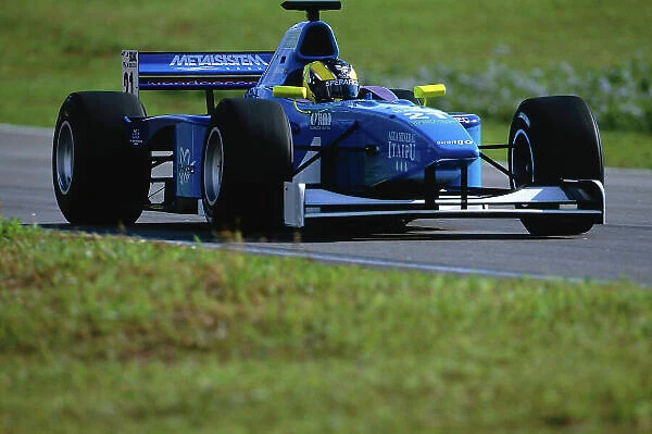 2002 FIA F3000 Championship Interlagos, Brazil. 29th - 30th March 2002. Race winner Rodrigo Sperafico (Durango Formula), leads 2nd placed Mario Haberfeld (Team Astromega)