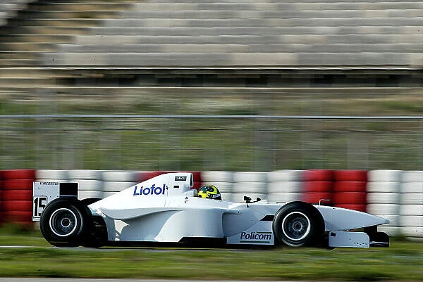 2002 Formula 3000 Testing. Mario Haberfeld, Team Astromega. Circuit de Barcelona, Spain. 19-20th February 2002. World Copyright: Spinney / LAT Photographic. Ref.: 8.5mb Digital Image