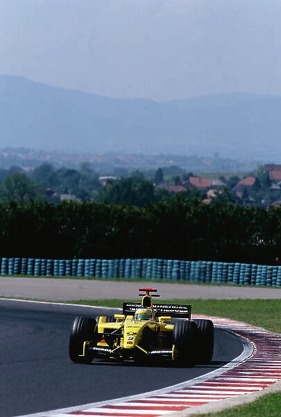 2002 Hungarian Grand Prix. Hungaroring, Hungary. 16-18 August 2002. Giancarlo Fisichella (Jordan EJ12 Honda) 6th position Ref-02 HUN 18. World Copyright - Bellanca / LAT Photographic