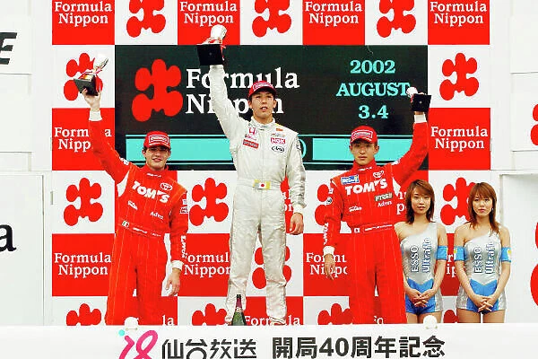 2002 Japanese Formula Three Championship Sugo, Japan. 4th August 2002. Podium. World Copyright: Ishihara / LAT Photographic ref: Digital Image Only
