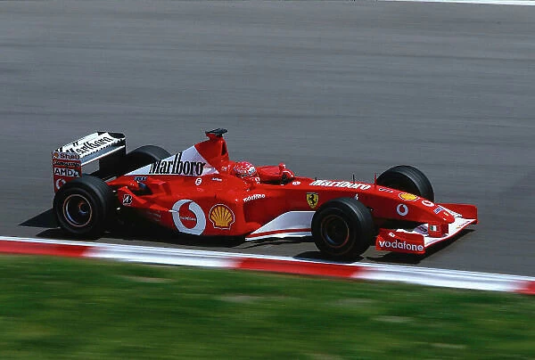 2002 Spanish Grand Prix. Barcelona, Spain. 26-28 April 2002. Michael Schumacher (Ferrari F2002) 1st position. Ref-02 ESP 12. World Copyright - LAT Photographic