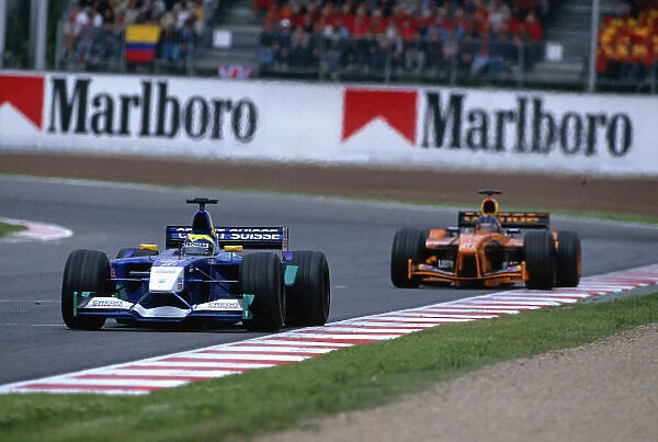 2002 Spanish Grand Prix. Barcelona, Spain. 26-28 April 2002. Felipe Massa (Sauber C21 Petronas) followed by Heinz-Harald Frentzen (Arrows A23 Cosworth). Ref-02 ESP 10. World Copyright - LAT Photographic