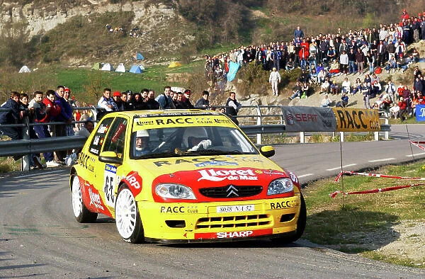 2002 World Rally Championship Rally Catalunya, 21st-24th March 2002. Daniel Sola on Stage 13. Winner of the Junior WRC category. Photo: Ralph Hardwick / LAT