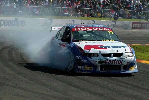 2003 Australian V8 Supercars Oran Park, Sydney, Australia. 17th August 2003. Holden driver Rick Kelly crashes with Paul Radisich on the first lap of todays 300km race at Sydneys Oran Park. World Copyright: Mark Horsburgh / LAT Photographic ref