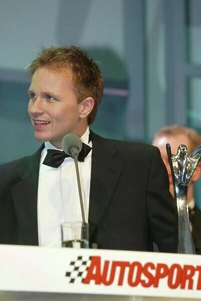 2003 AUTOSPORT AWARDS, The Grosvenor, London. 7th December 2003. Petter Solberg, International Rally Driver of the year. Photo: Peter Spinney / LAT Photographic Ref: Digital Image only