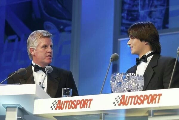 2003 AUTOSPORT AWARDS, The Grosvenor, London. 7th December 2003. Nelson Piquet Jnr, winner of the Paul Warwick trophy. Photo: Peter Spinney / LAT Photographic Ref: Digital Image only